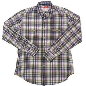 Robert Graham Purple and Green Plaid Button Up Shirt Adult Medium - Soft Cotton